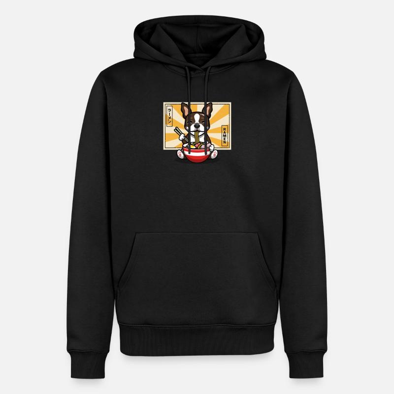 Terrier brun Boston - Sweat à capuche Premium bio Homme - noir