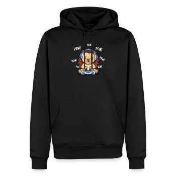 Igel - Männer Premium Bio Hoodie - Schwarz - Vorne - Nico (187cm)