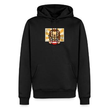 Hérisson - Sweat à capuche Premium bio Homme - noir - Devant - Nico (187cm)
