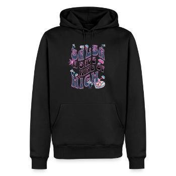Salsa style hippie, flower power, style rétro, - Sweat à capuche Premium bio Homme - noir - Devant - Nico (187cm)