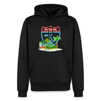 Florida, USA - Men’s Premium Organic Hoodie - black - Front - Nico (187cm)
