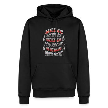 Nachbarn Design - Männer Premium Bio Hoodie - Schwarz - Vorne - Nico (187cm)