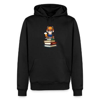 Fuchs - Männer Premium Bio Hoodie - Schwarz - Vorne - Nico (187cm)