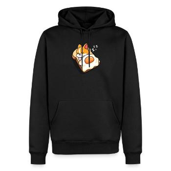 Corgi - Sweat à capuche Premium bio Homme - noir - Devant - Nico (187cm)