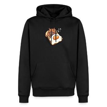 Capybara - Männer Premium Bio Hoodie - Schwarz - Vorne - Nico (187cm)