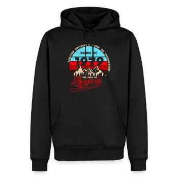Legenden 1979 - Männer Premium Bio Hoodie - Schwarz - Vorne - Nico (187cm)