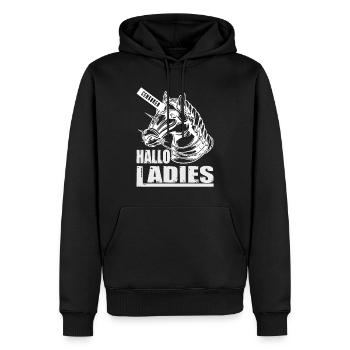 Hallo Ladies Pferdekopf Pferd Zensiert Einhorn - Männer Premium Bio Hoodie - Schwarz - Vorne - Nico (187cm)