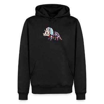 Triceratops - Männer Premium Bio Hoodie - Schwarz - Vorne - Nico (187cm)