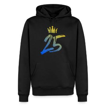 25 Zahl Krone - Männer Premium Bio Hoodie - Schwarz - Vorne - Nico (187cm)