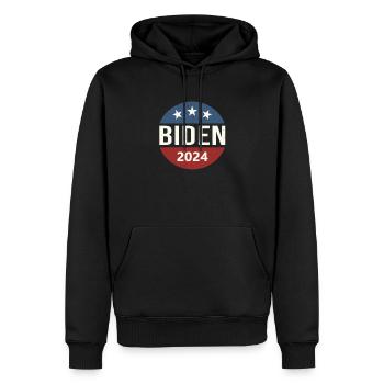 Biden 2024 - Sweat à capuche Premium bio Homme - noir - Devant - Nico (187cm)