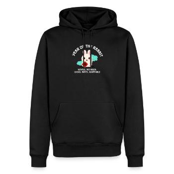 Frohes chinesisches Neujahr 2023 Jahr des Kaninchens - Männer Premium Bio Hoodie - Schwarz - Vorne - Nico (187cm)