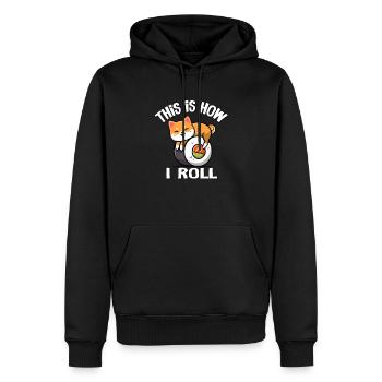 Shiba Inu - Sweat à capuche Premium bio Homme - noir - Devant - Nico (187cm)