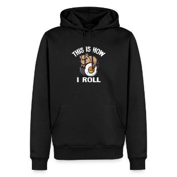 Quokka - Männer Premium Bio Hoodie - Schwarz - Vorne - Nico (187cm)