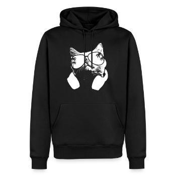 Katze Sonnenbrille Kätzchen Katzenliebe Katzenbesi - Männer Premium Bio Hoodie - Schwarz - Vorne - Nico (187cm)