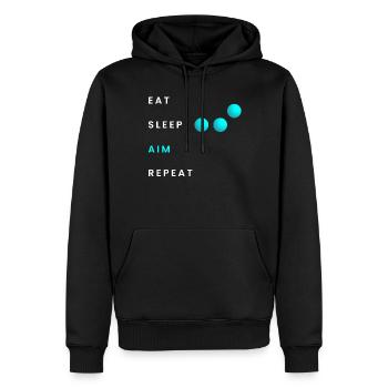 Manger Sommeil Objectif Répéter - Sweat à capuche Premium bio Homme - noir - Devant - Nico (187cm)