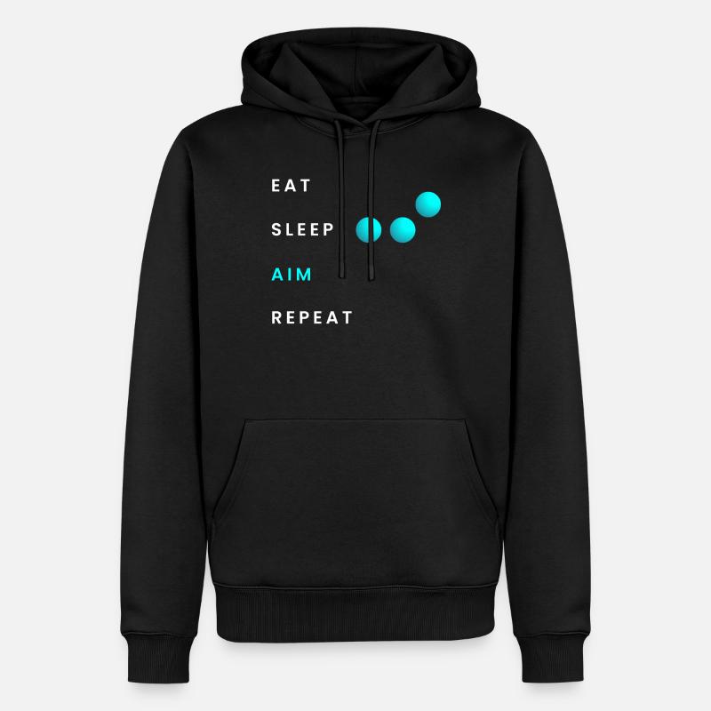 Manger Sommeil Objectif Répéter - Sweat à capuche Premium bio Homme - noir