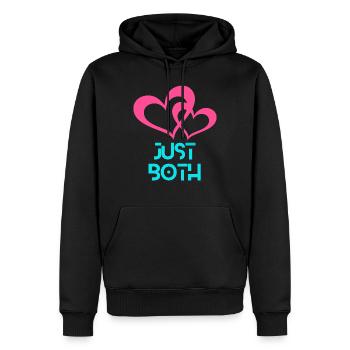 Juste toi et moi - Sweat à capuche Premium bio Homme - noir - Devant - Nico (187cm)