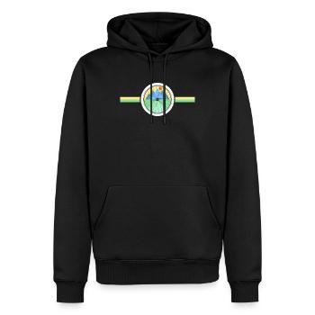 Gravel, VTT, passion vélo, cycliste - Sweat à capuche Premium bio Homme - noir - Devant - Nico (187cm)
