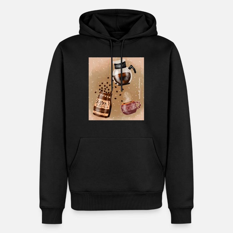 Kaffee Liebe - Männer Premium Bio Hoodie - Schwarz