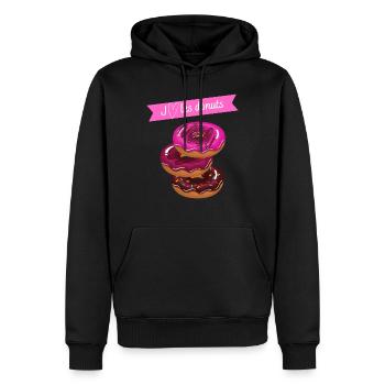I Love Donuts - Sweat à capuche Premium bio Homme - noir - Devant - Nico (187cm)