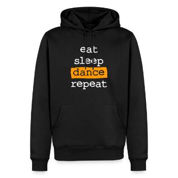 manger dormir danser répéter - Sweat à capuche Premium bio Homme - noir - Devant - Nico (187cm)