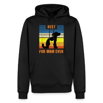Meilleur propriétaire de chat de chien de mère en fourrure - Sweat à capuche Premium bio Homme - noir - Devant - Nico (187cm)