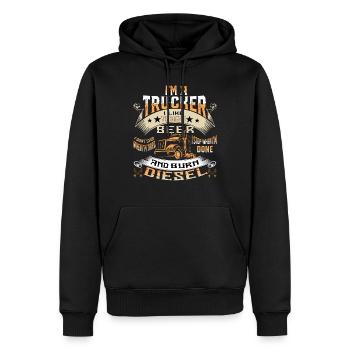 LKW Fahrer Chauffeur de camion - Sweat à capuche Premium bio Homme - noir - Devant - Nico (187cm)