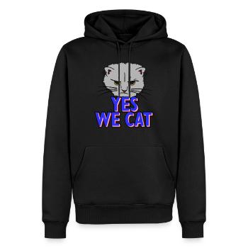 Oui nous chat - oui nous pouvons - Sweat à capuche Premium bio Homme - noir - Devant - Nico (187cm)