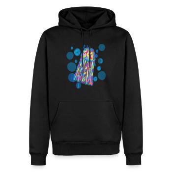 Bunte Quallen - Männer Premium Bio Hoodie - Schwarz - Vorne - Nico (187cm)