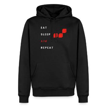 Manger Sommeil Objectif Répéter - Sweat à capuche Premium bio Homme - noir - Devant - Nico (187cm)
