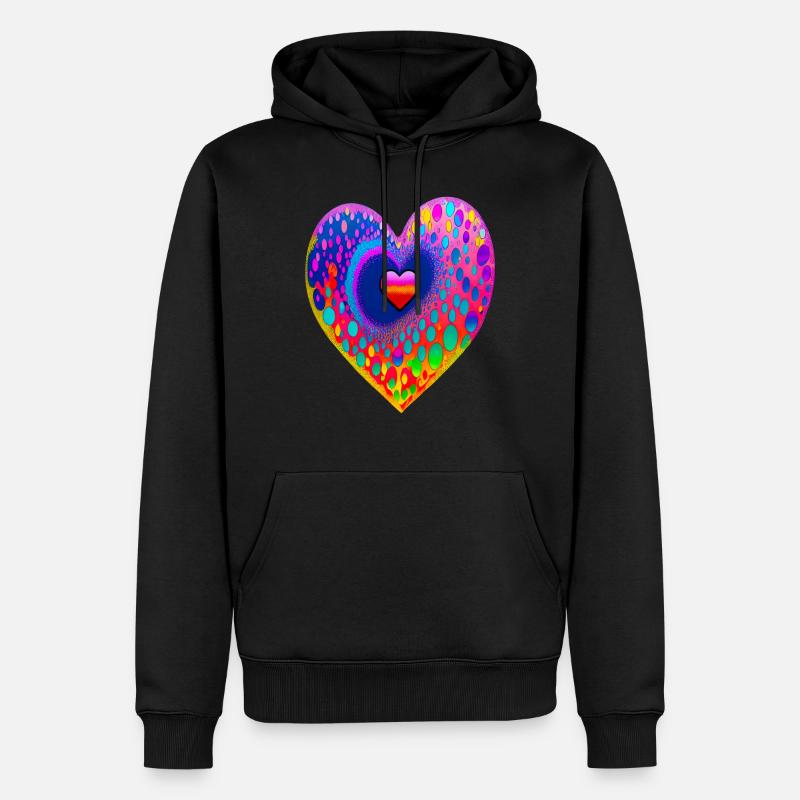 Avec cœur - Sweat à capuche Premium bio Homme - noir