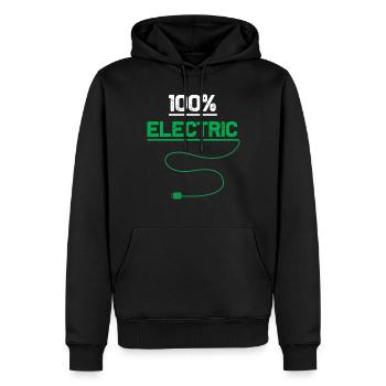 100 electric EAuto - Männer Premium Bio Hoodie - Schwarz - Vorne - Nico (187cm)