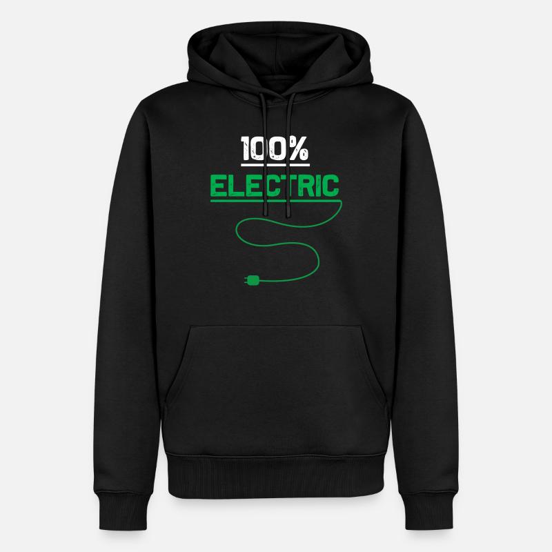 100 electric EAuto - Männer Premium Bio Hoodie - Schwarz