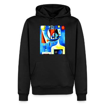 Abstract Color - Männer Premium Bio Hoodie - Schwarz - Vorne - Nico (187cm)