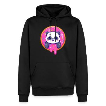 Mignon bébé panda et un joli dounate - Sweat à capuche Premium bio Homme - noir - Devant - Nico (187cm)
