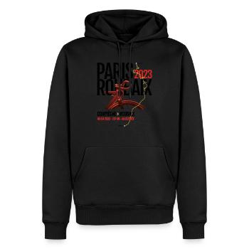 Paris RoubaixBlanc - Sweat à capuche Premium bio Homme - noir - Devant - Nico (187cm)