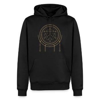 Sacred Geometry - Men’s Premium Organic Hoodie - black - Front - Nico (187cm)