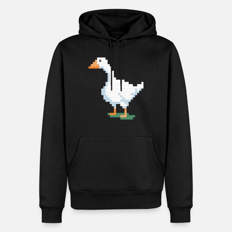 Un canard pixélisé - Sweat à capuche Premium bio Homme - noir