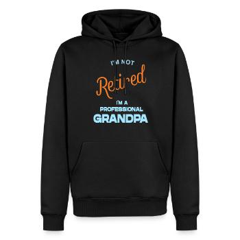 Je ne suis pas à la retraite. Je suis un grand-père professionnel - Sweat à capuche Premium bio Homme - noir - Devant - Nico (187cm)