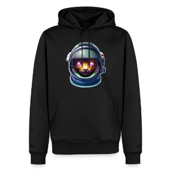 Chat Astronaute du Futur - Sweat à capuche Premium bio Homme - noir - Devant - Nico (187cm)