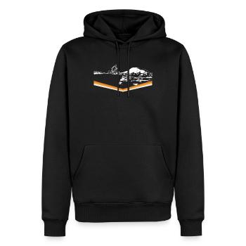 Gravel, VTT, passion vélo, cycliste - Sweat à capuche Premium bio Homme - noir - Devant - Nico (187cm)