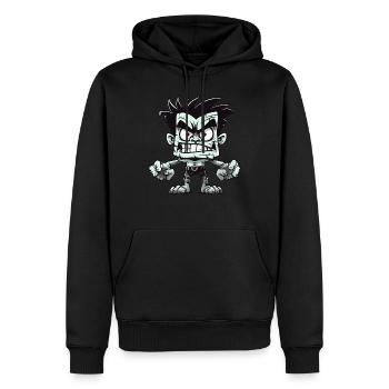 Ikonisches Monster: Die pure Monster-Eleganz! - Männer Premium Bio Hoodie - Schwarz - Vorne - Nico (187cm)