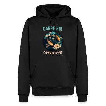 Carpe Koi - Sweat à capuche Premium bio Homme - noir - Devant - Nico (187cm)