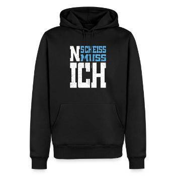 N Scheiss muss ich - Männer Premium Bio Hoodie - Schwarz - Vorne - Nico (187cm)