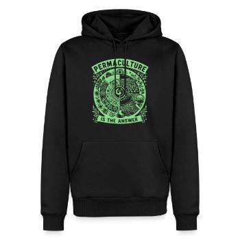 La permaculture est la réponse - Sweat à capuche Premium bio Homme - noir - Devant - Nico (187cm)