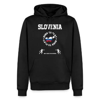 Slowenien - Männer Premium Bio Hoodie - Schwarz - Vorne - Nico (187cm)