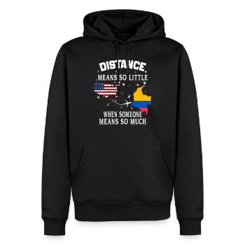 Distanz bedeutet so wenig, wenn jemand viel bedeutet - Männer Premium Bio Hoodie - Schwarz - Vorne - Nico (187cm)