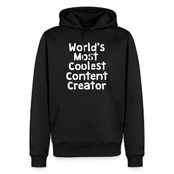 world's coolest content creator - Men’s Premium Organic Hoodie - black - Front - Nico (187cm)