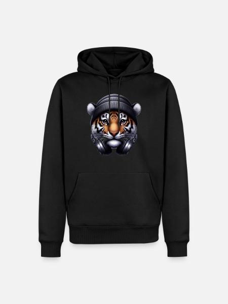 tiger - Men’s Premium Organic Hoodie - black