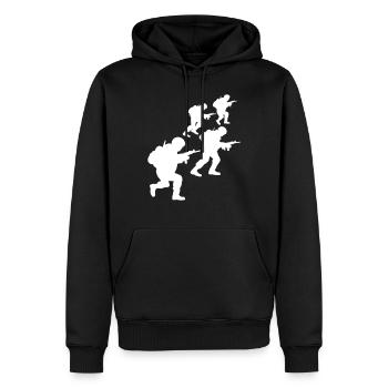 4 Soldiers Crew War Team Freedom Soldier Fighter - Men’s Premium Organic Hoodie - black - Front - Nico (187cm)